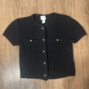 H&M Black Button-Up Cardigan Sweater